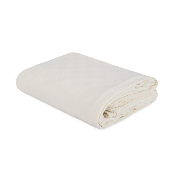 Medvilninis lengvas lovos užtiesalas Pique Cream, 200 x 240 cm-image-1