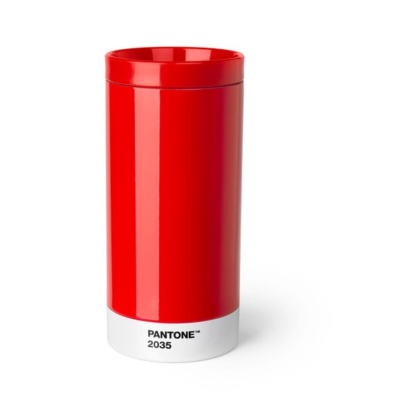 Raudonas nerūdijančio plieno kelioninis puodelis Pantone, 430 ml