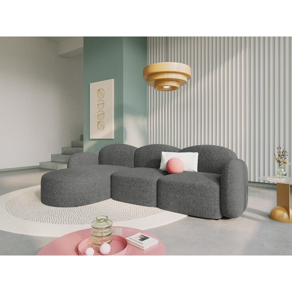 Kampinė sofa tamsiai pilkos spalvos (su kairiuoju kampu) Blair – Micadoni Home-image-1