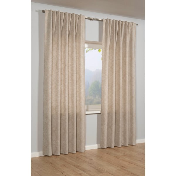 Smėlio spalvos iš žakardo visiškai užtemdo/termo užuolaida 140x245 cm Ornament – Sehlbach-image-1