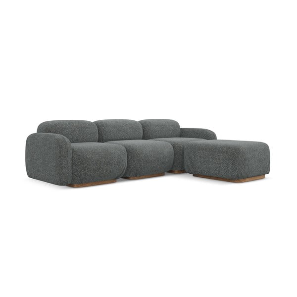 Pilkos spalvos modulinė kampinė sofa (kintama) Ailani – Makamii-image-1