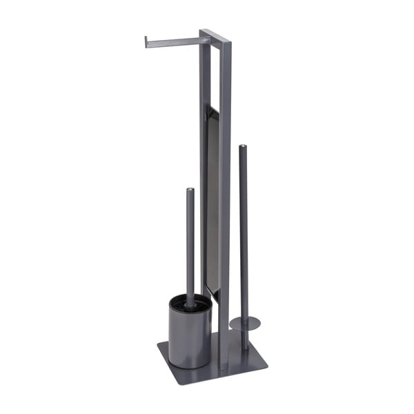 Pilkos spalvos tualetinio popieriaus stovas su šepečiu Wenko Rivalta-image-3