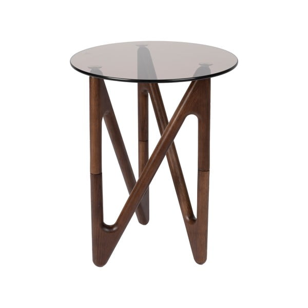 Apvalios formos šoninis stalas su stikliniu stalviršiu ø 40 cm Naia – Dutchbone