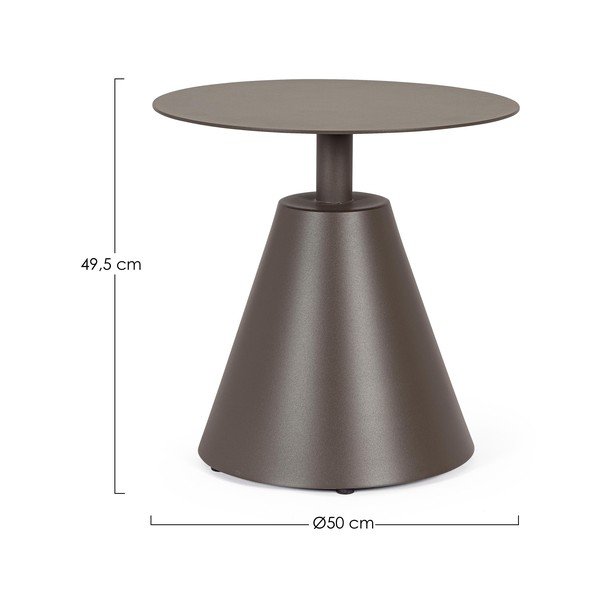 Iš aliuminio apvalios formos sodo šoninis staliukas ø 50 cm Aloha – Bizzotto-image-2