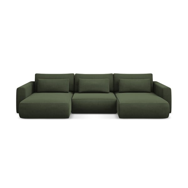 Khaki spalvos sulankstoma/su sandėliavimo vieta kampinė sofa („U“ formos) Kapua – Makamii