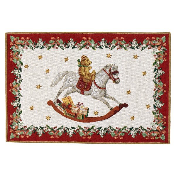 Raudonos ir baltos spalvos medvilninis padėkliukas su kalėdiniu motyvu Villeroy & Boch Toys Fantasy, 48 x 32 cm