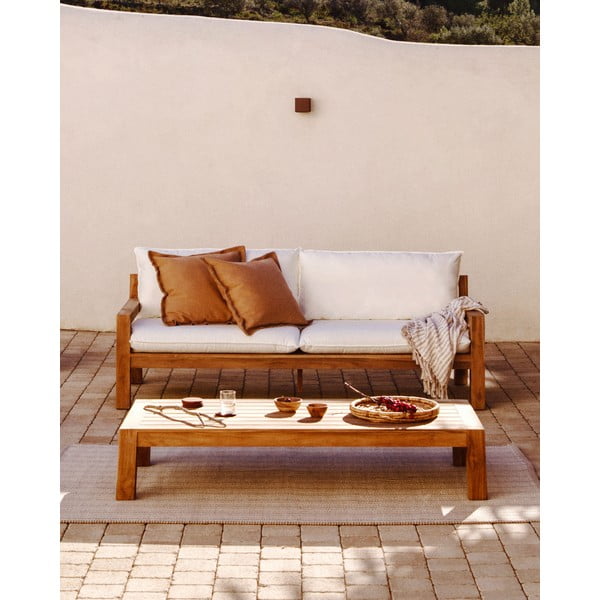 Kavos staliukas natūralios spalvos iš tikmedžio masyvo 76x153 cm Forcanera – Kave Home-image-3