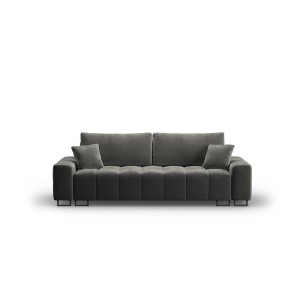 Pilkos spalvos iš velveto sulankstoma/su sandėliavimo vieta sofa 250 cm Wicklow – Cosmopolitan Design