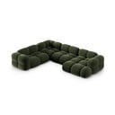 Žalios spalvos iš velveto kampinė sofa (su kairiuoju kampu/„U“ formos) Loretto – Cosmopolitan Design