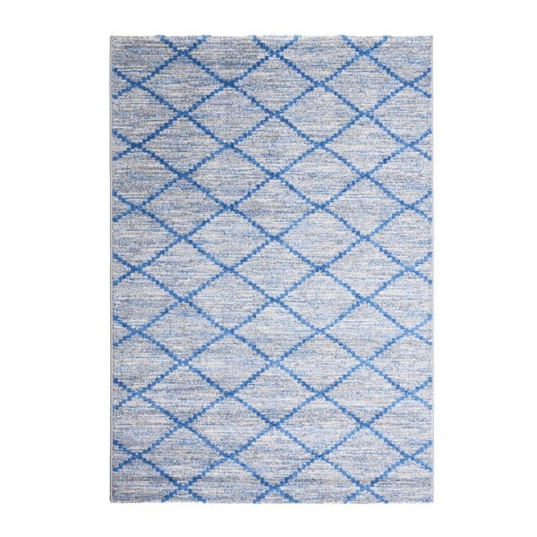 Pilkos ir mėlynos spalvos labai patvarus kilimas Floorita Tibet, 80 x 150 cm