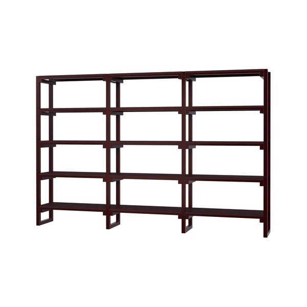 Bordo spalvos iš buko masyvo pastatoma lentyna 274x180x37 cm Noru – noo.ma
