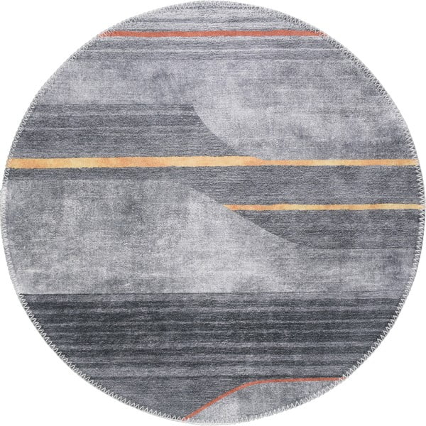 Skalbiamas apvalios formos kilimas pilkos spalvos ø 120 cm Yuvarlak – Vitaus