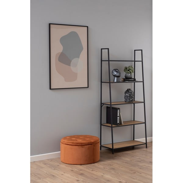 Pastatoma lentyna juodos spalvos/natūralios spalvos iš ąžuolo 77x175 cm Seaford – Actona-image-1