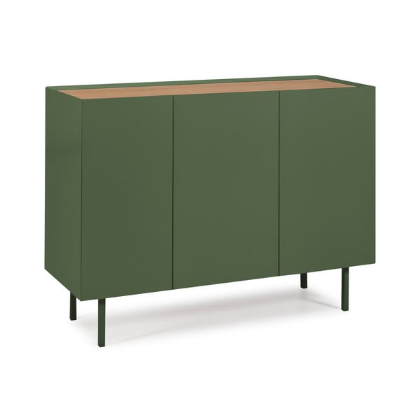 Žema šoninė spintelė žalios spalvos iš ąžuolo 110x85 cm Arista – Teulat-image-2