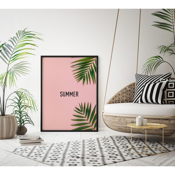 Sieninis plakatas rėmeliuose PINK/SUMMER, 70 x 100 cm-image-2