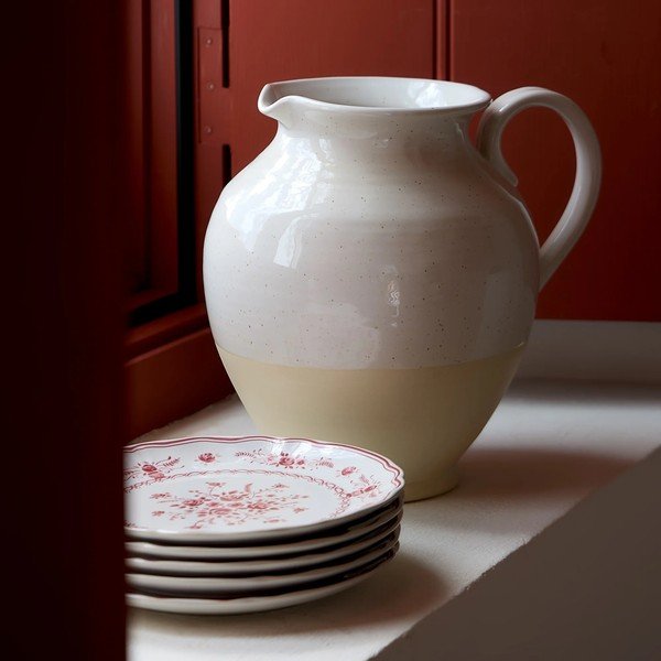 Raudonos spalvos/baltos spalvos desertinė iš akmens masės lėkštė ø 17 cm Vila – Costa Nova-image-2