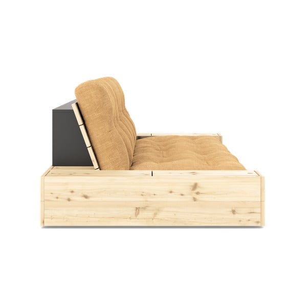 Sulankstoma sofa iš kordinio velveto garstyčių spalvos/šviesiai rudos spalvos 244 cm Base – Karup Design-image-3