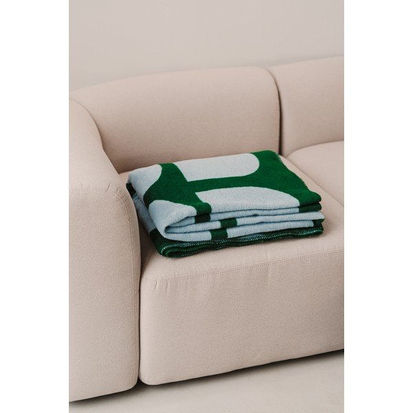 Žalios spalvos/mėlynos spalvos antklodė ir pledas 150x200 cm Gilli – noo.ma-image-2