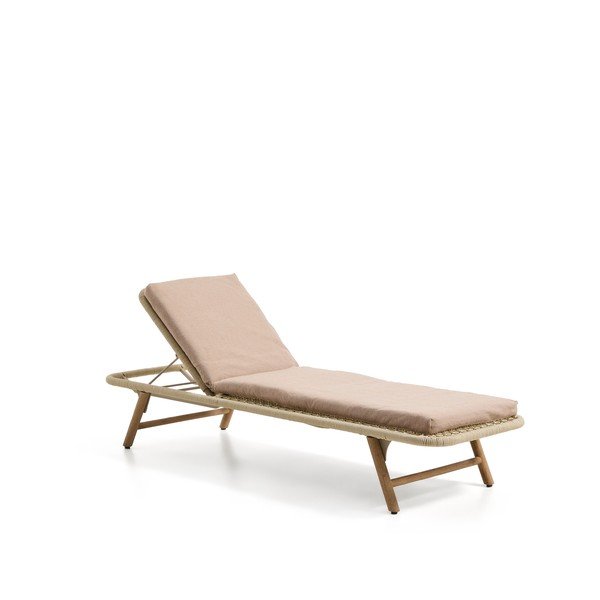 Smėlio spalvos sodo kėdės paminkštinimas šezlongui 50x175 cm Maoni – Kave Home-image-3