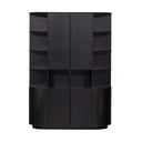 Iš pušies masyvo modulinė knygų spinta juodos spalvos 156x210 cm Finca – WOOOD
