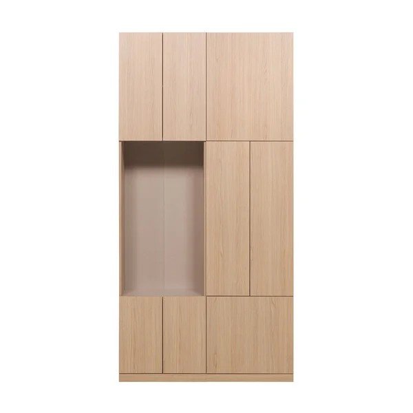 Natūralios spalvos modulinė spinta 108x215 cm Build – WOOOD