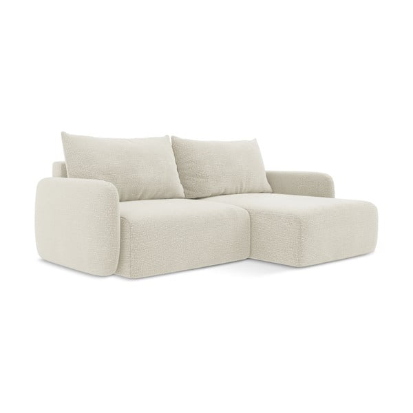 Kreminės spalvos sulankstoma/su sandėliavimo vieta kampinė sofa (su dešiniuoju kampu) Kalena – Makamii-image-3
