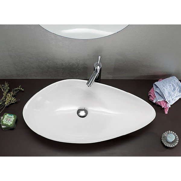 Iš keramikos praustuvas baltos spalvos 74x38,5 cm Ovali – Sapho-image-1
