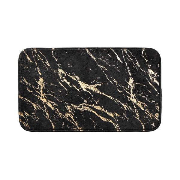 Juodos spalvos/auksinės spalvos vonios kilimėlis 45x75 cm Aquamarbre – douceur d'intérieur