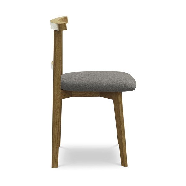 Pilkos spalvos iš medienos masyvo valgomojo kėdė Ohelo – Makamii-image-2