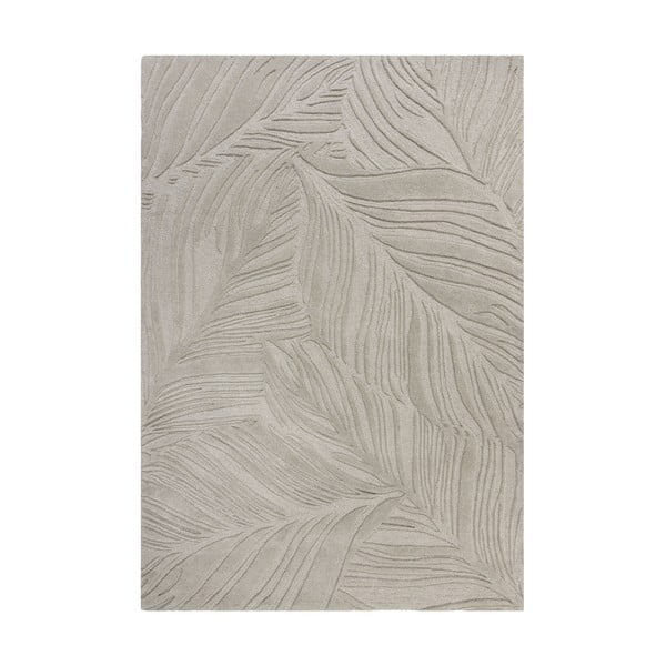 Šviesiai pilkas vilnonis kilimas 200x290 cm Lino Leaf - Flair Rugs