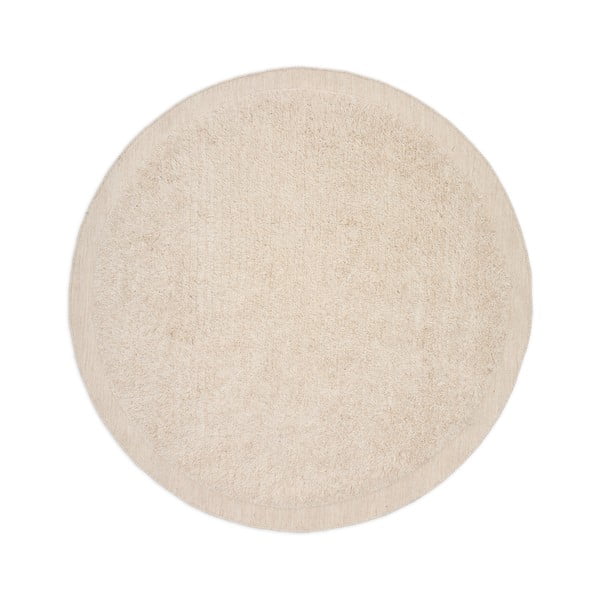 Rankų darbo kreminės spalvos iš vilnos apvalios formos kilimas ø 200 cm Marely – Kave Home