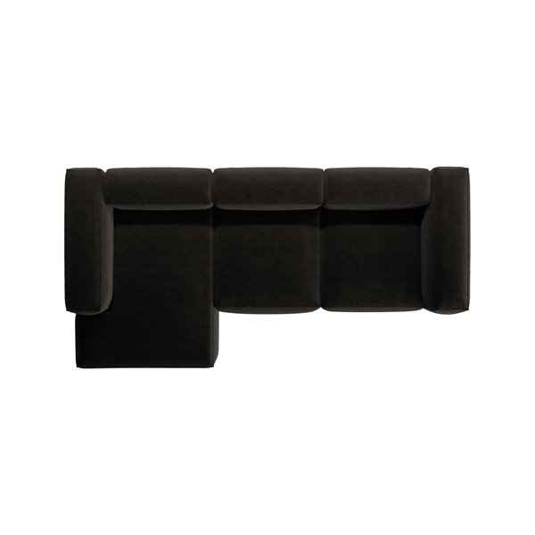 Juodos spalvos kampinė sofa (su kairiuoju kampu/su gultu) Bergamo – Cosmopolitan Design-image-3