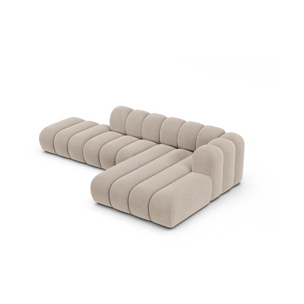 Kampinė sofa smėlio spalvos (su dešiniuoju kampu) Lupine – Micadoni Home-image-2