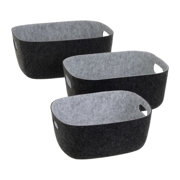 Iš tekstilės krepšiai 3 vnt. 36x28x16 cm – Casa Selección