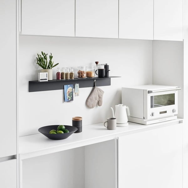 Iš metalo sieninė lentyna juodos spalvos 90 cm – YAMAZAKI-image-4