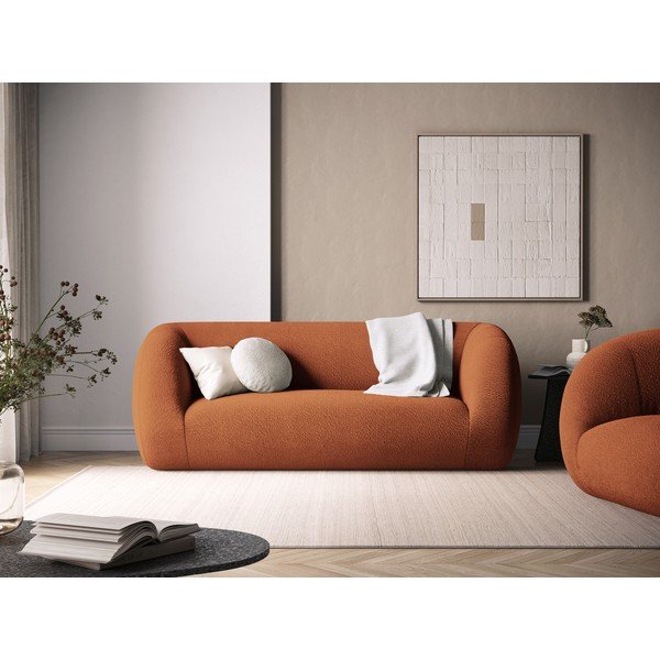 Sofa iš boucle oranžinės spalvos 210 cm Essen – Cosmopolitan Design-image-1