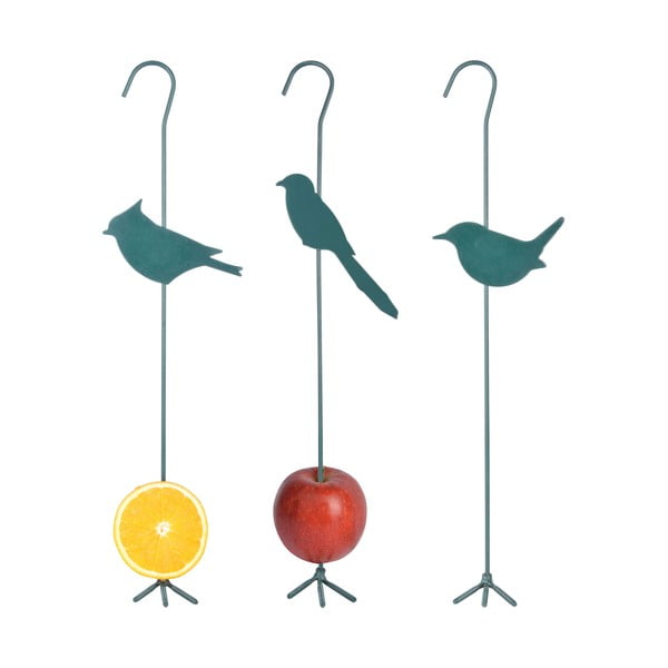 3 mėlynos spalvos pakabinamų metalinių paukščių lesyklėlių rinkinys Esschert Design