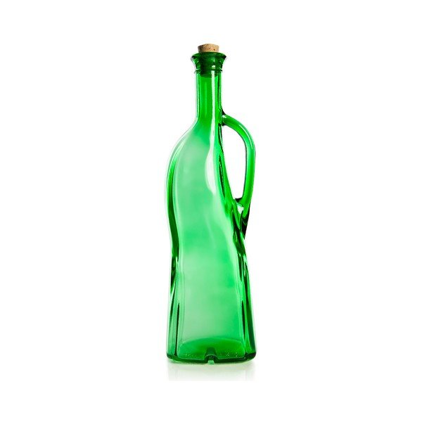 Žalios spalvos aliejaus butelis kamštinis, 750 ml