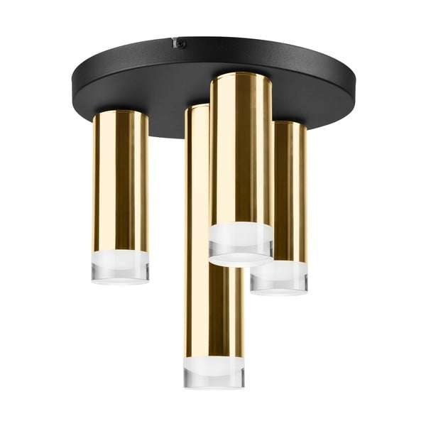 Juodos ir auksinės spalvos pakabinamas lubinis šviestuvas su 4 lemputėmis LAMKUR Diego, ø 30 cm