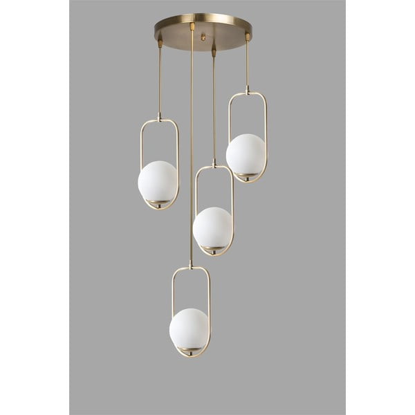 Kabantis šviestuvas baltos spalvos/auksinės spalvos ø 30 cm su stiklo gaubtu Ahu – Opviq lights-image-2