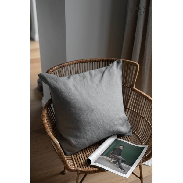 Dekoratyvinis pagalvės užvalkalas iš lino 50x50 cm Khaki – Linen Tales-image-2