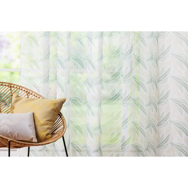 Permatoma užuolaida baltos spalvos/žalios spalvos 300x260 cm Seva – Mendola Fabrics-image-3
