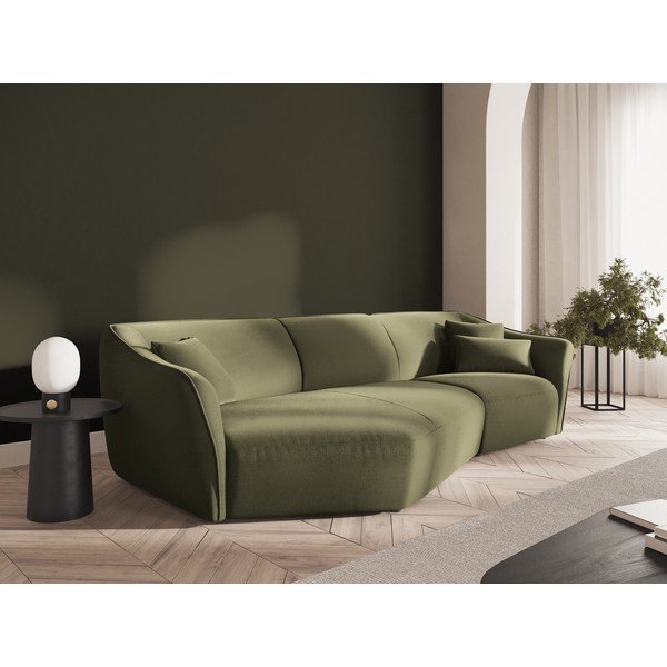Iš velveto kampinė sofa žalios spalvos Tokyo – Cosmopolitan Design-image-1