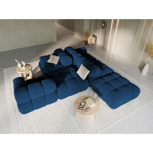 Sofa mėlynos spalvos iš velveto 282 cm Bellis – Micadoni Home-image-1