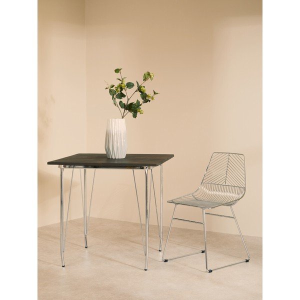 Sidabrinės spalvos iš metalo valgomojo kėdė District – Premier Housewares-image-3