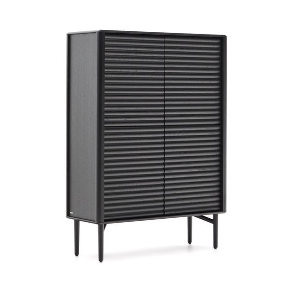 Juodos spalvos spintelė iš ąžuolo 104,5x144x40 cm Lenon – Kave Home-image-2