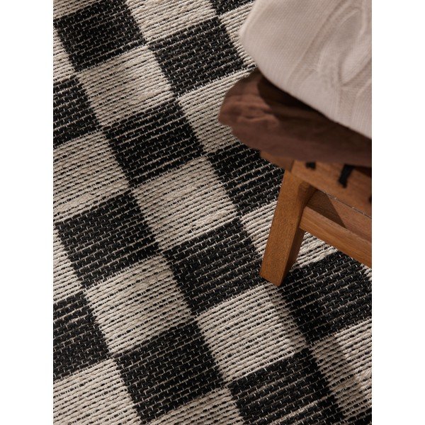 Rankų darbo juodos spalvos/kreminės spalvos iš džiuto mišinio kilimas 80x200 cm Rex – Hanse Home-image-2