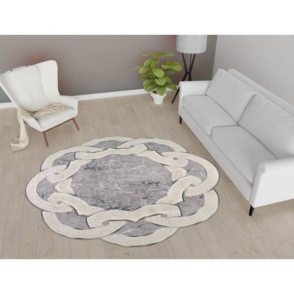 Pilkas apvalus kilimas ø 100 cm - Vitaus-image-1
