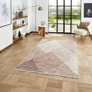 Skalbiamas iš medvilnės mišinio kilimas šviesiai rudos spalvos 60x170 cm Whisper – Think Rugs