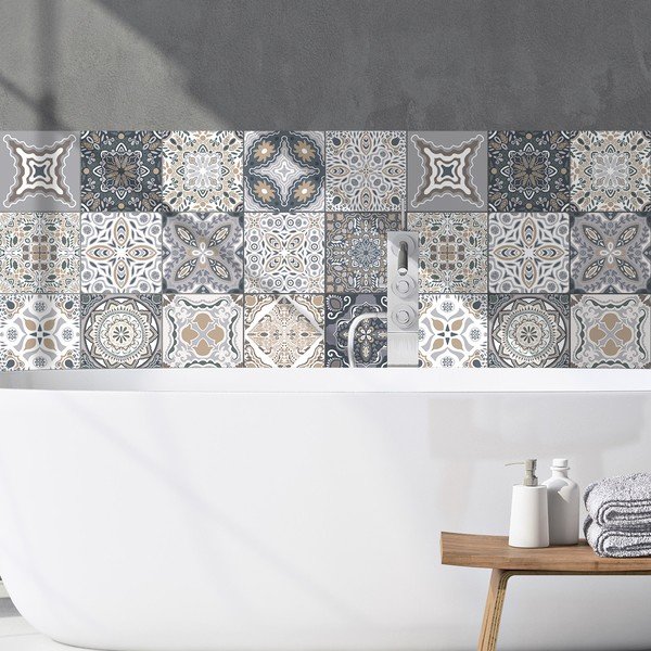 24 sieninių lipdukų rinkinys Ambiance Tiles Azulejos Nello, 10 x 10 cm-image-4